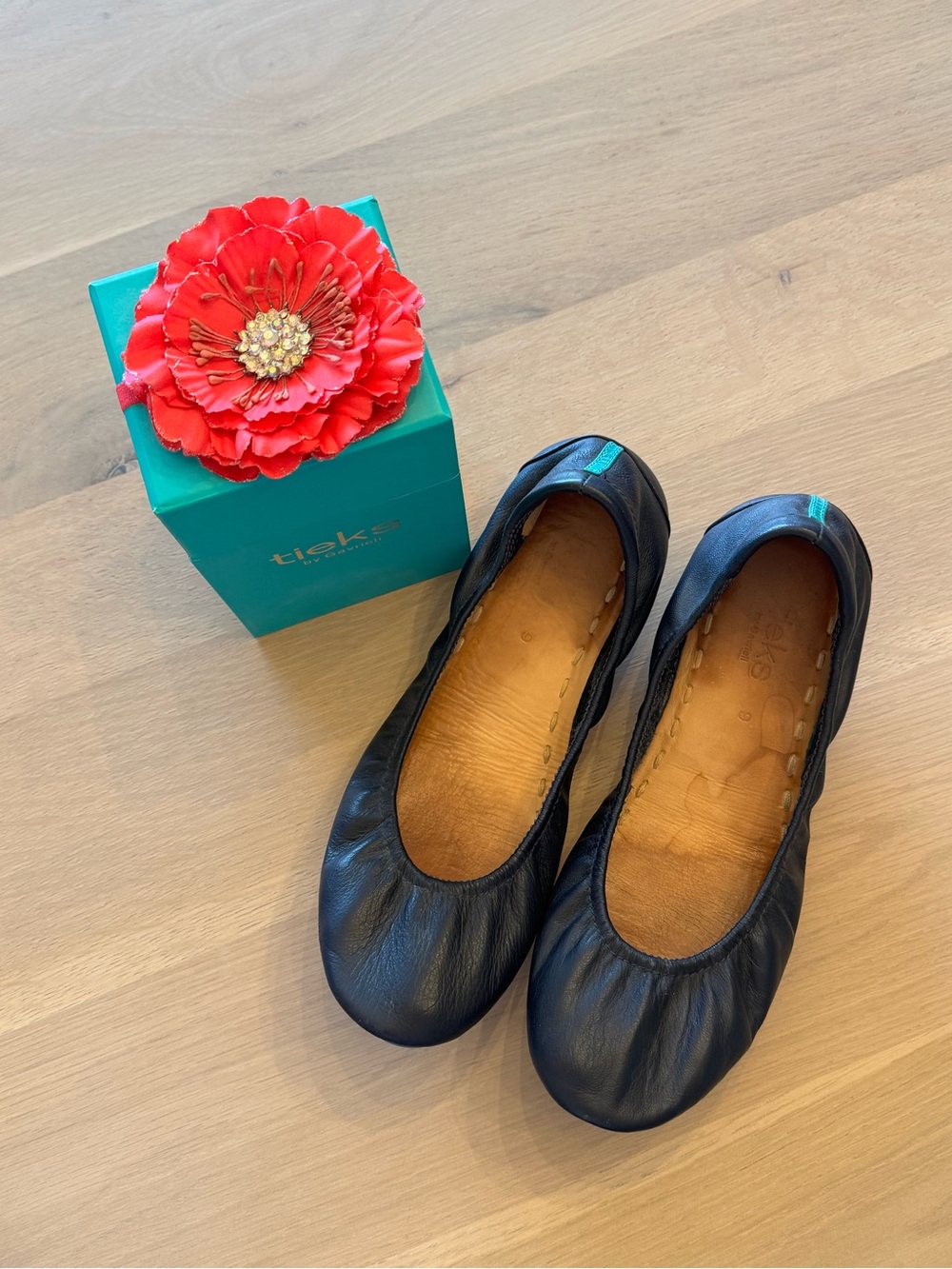 Tieks Black Leather Ballet Flats